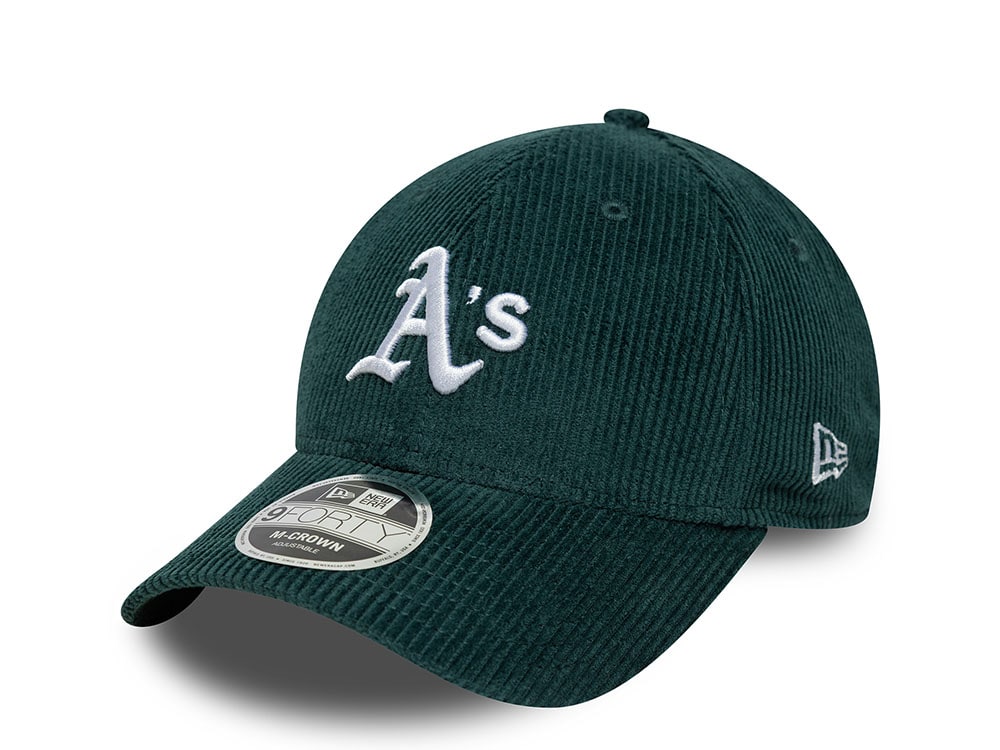 New Era Oakland Athletics Cord Dark Green 9Forty M Crown Snapback Cap