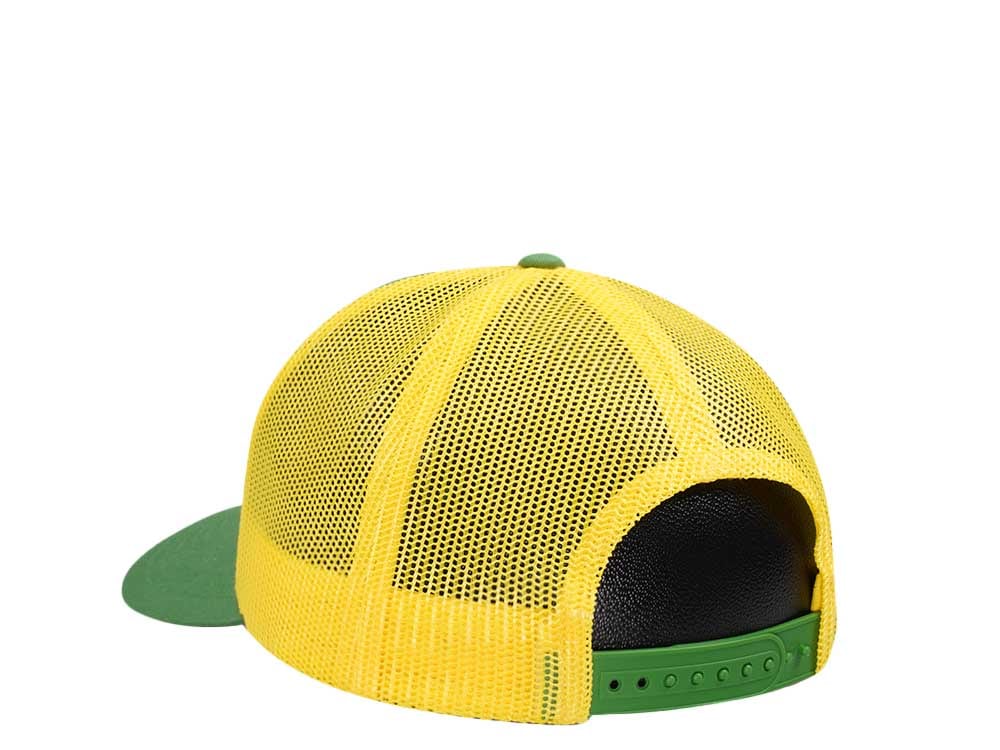 John Deere Logo Mesh Yellow Green Trucker Snapback Cap