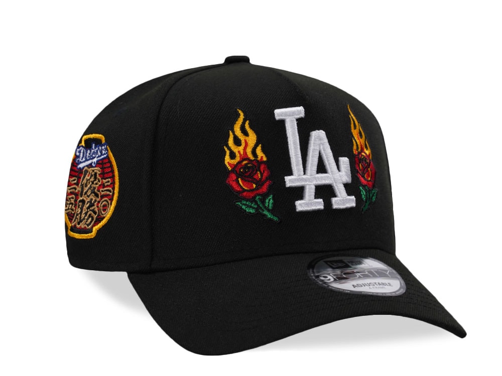 New Era Los Angeles Dodgers World Series Champions 2025 Fire Rose Black Prime Edition 9Forty A Frame Snapback Cap