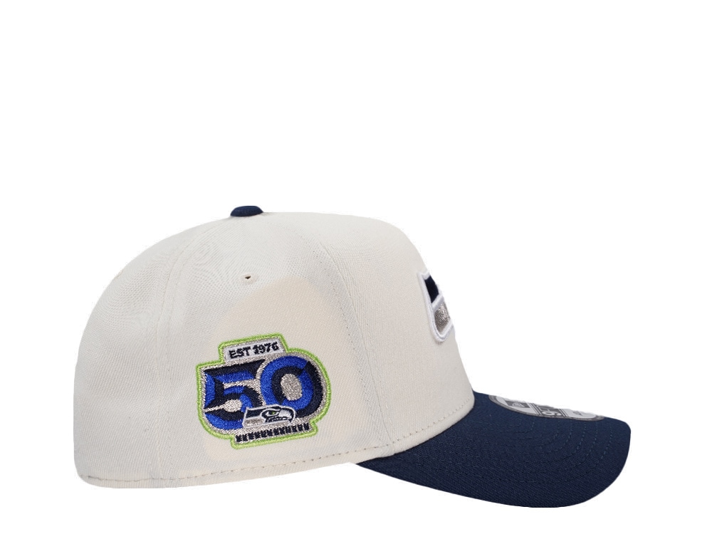 New Era Seattle Seahawks 50 Seasons Chrome Two Tone Edition 9Forty A Frame Snapback Cap