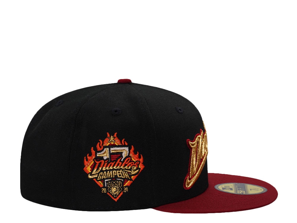 New Era Mexico Diablos Black And Red Two Tone Edition 59Fifty Fitted Cap