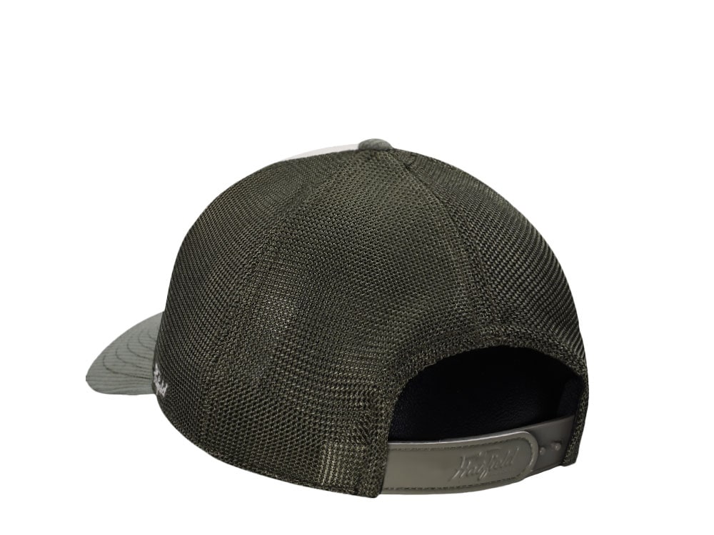 Hatfield Soft Lime Ivory Dark Green Trucker Snapback Cap