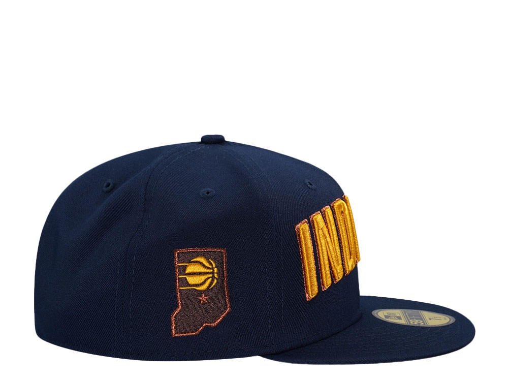 New Era Indiana Pacers Oceanside Blue Script Prime Edition 59Fifty Fitted Cap