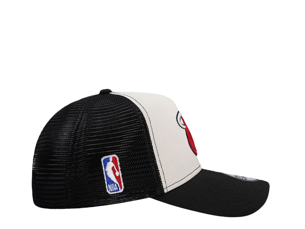 New Era Miami Heat White 9Forty A Frame Trucker Snapback Cap