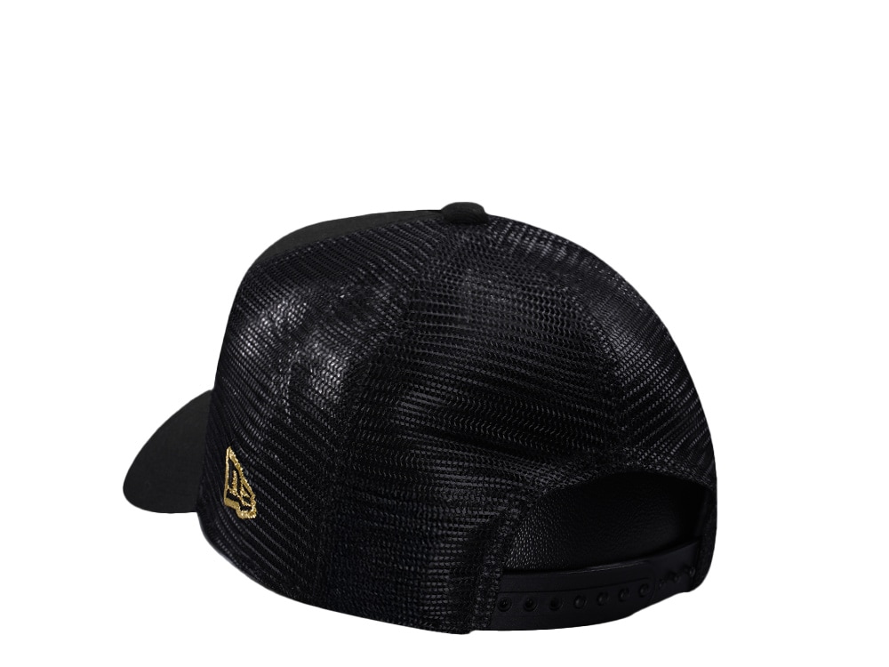 New Era Edmonton Oilers Metallic Gold Black Edition 9Forty A Frame Trucker Snapback Cap