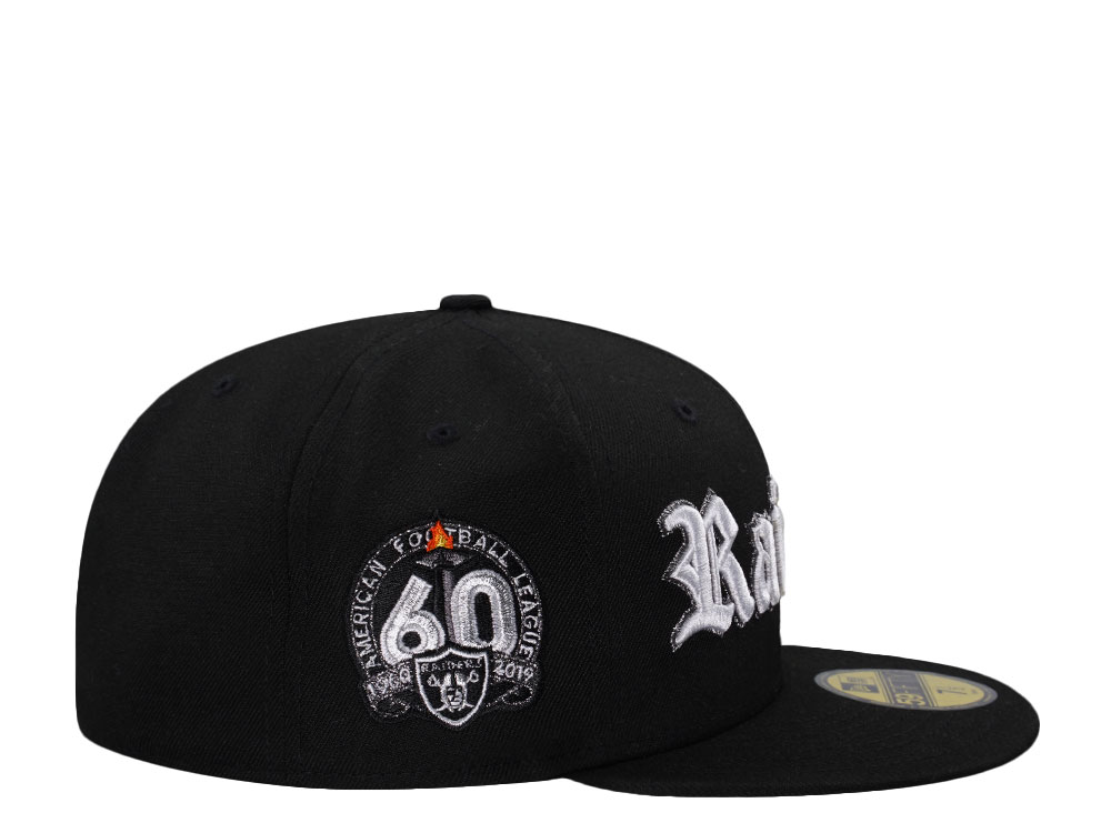New Era Las Vegas Raiders 60th Anniversary Script Prime Edition 59Fifty Fitted Cap