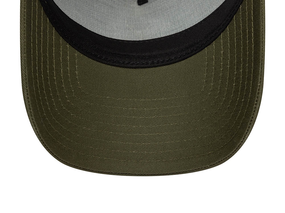 New Era New York Yankees League Essential Olive 9Forty A Frame Trucker Snapback Cap
