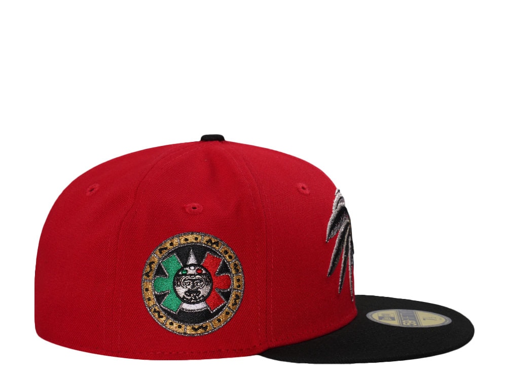 New Era Aztec Skull Warrior Red Metallic Two Tone Edition 59Fifty Fitted Cap