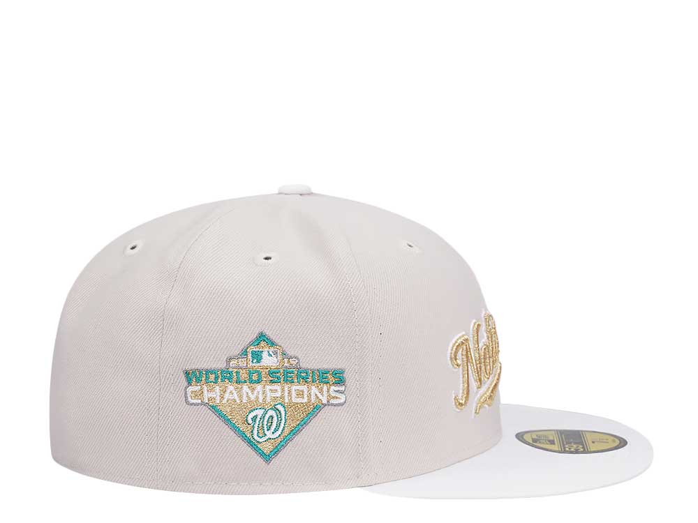 New Era Washington Nationals World Series 2019 Champions Stone White Two Tone Edition 59Fifty Fitted Cap