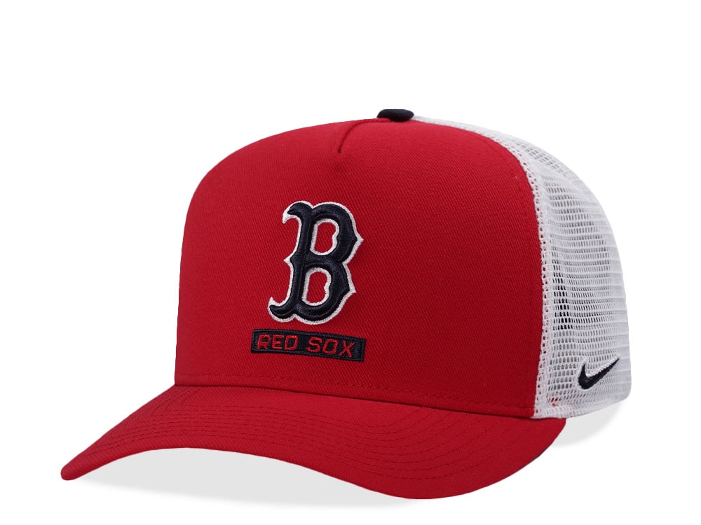 Nike Boston Red Sox Primetime Dri-Fit Rise Red Edition Trucker Snapback Cap
