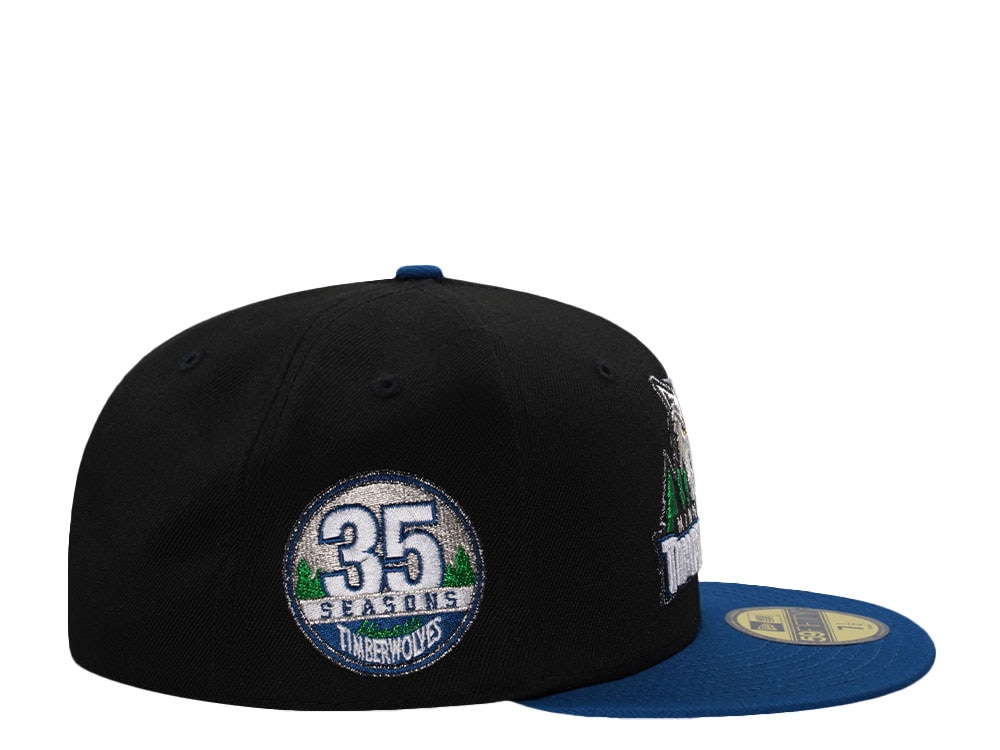 New Era Minnesota Timberwolves 35th Anniversary Black Two Tone Edition 59Fifty Fitted Cap