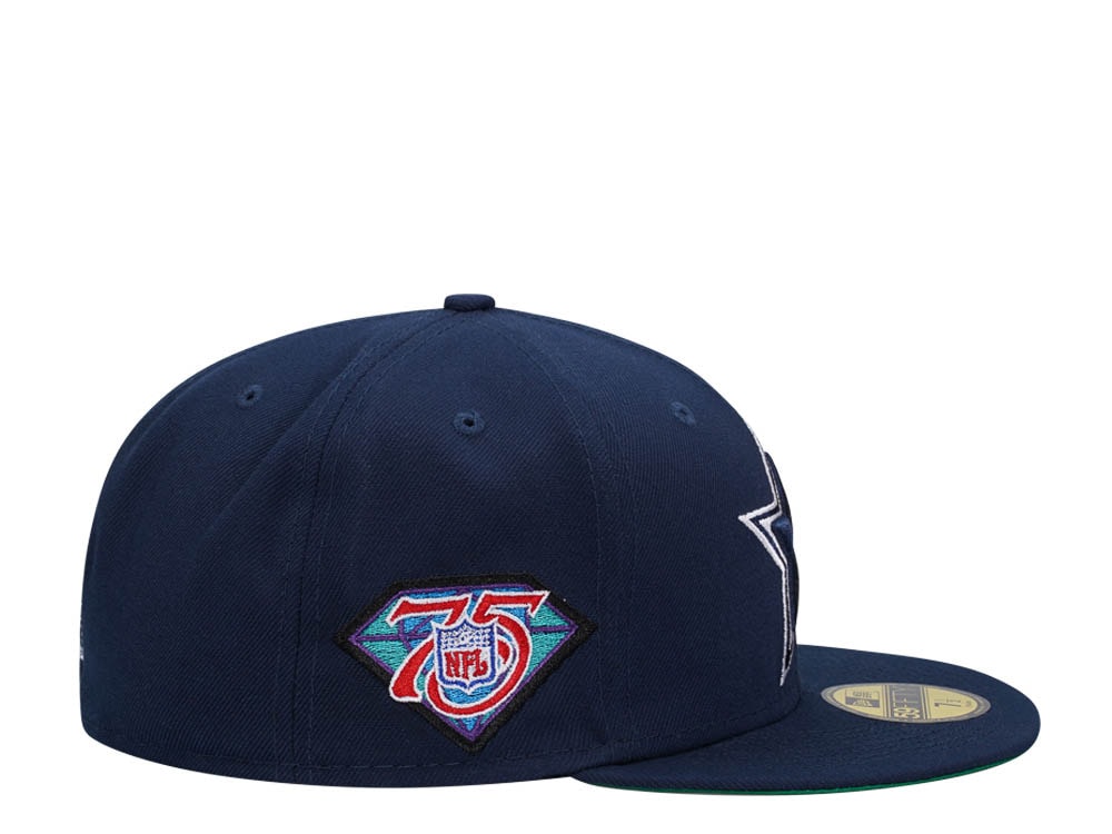 New Era Dallas Cowboys 75th Anniversary Ocean Blue Edition 59Fifty Fitted Cap