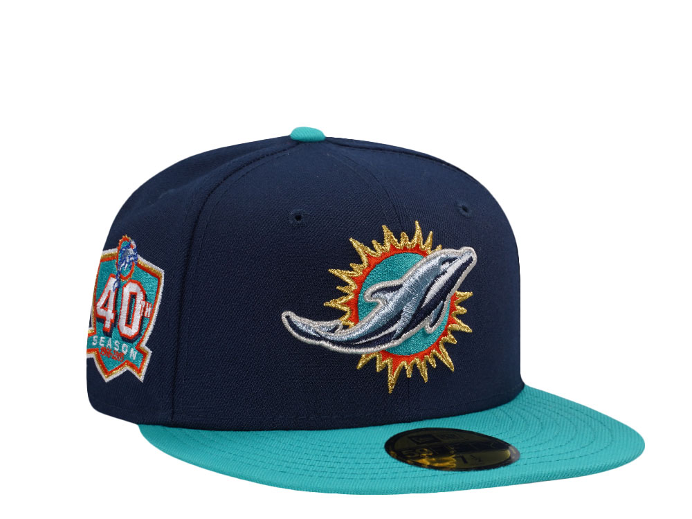 New Era Miami Dolphins 40th Anniversary Navy Two Tone Edition 59Fifty Fitted Cap