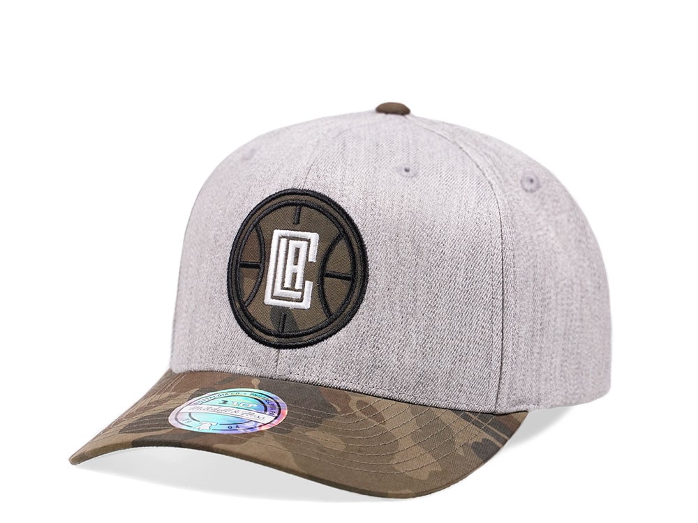 Mitchell & Ness Los Angeles Clippers Heather and Camo 110 Flex Snapback Cap