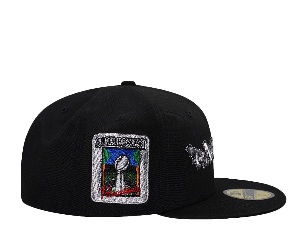 New Era Las Vegas Raiders Super Bowl XI Script Black Prime Edition 59Fifty Fitted Cap
