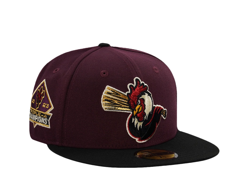 New Era Norfolk Tides Triple A Champions 2023 Maroon Two Tone Edition 59Fifty Fitted Cap
