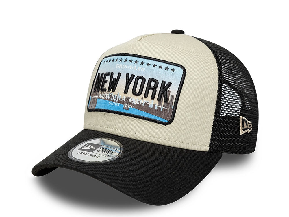 New Era New York License Plate Stone Edition 9Forty A Frame Trucker Snapback Cap