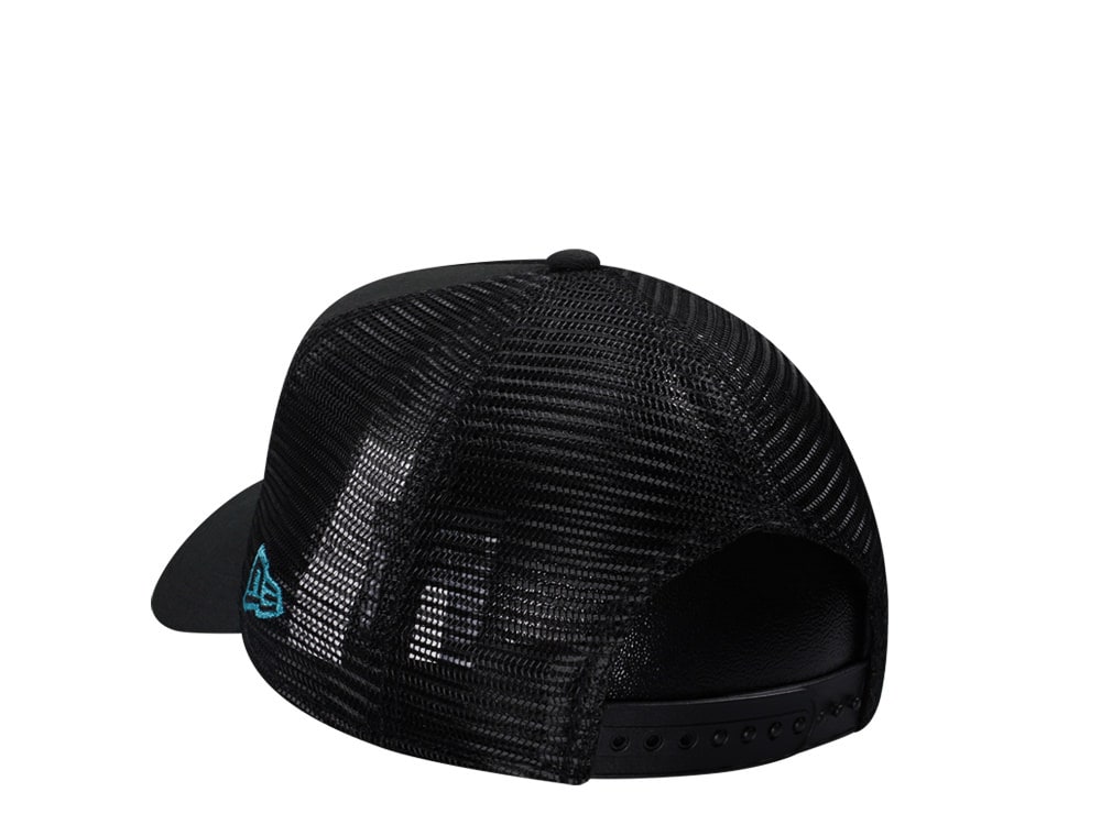 New Era Miami Heat Classic Black Trucker 9Forty A Frame Snapback Cap