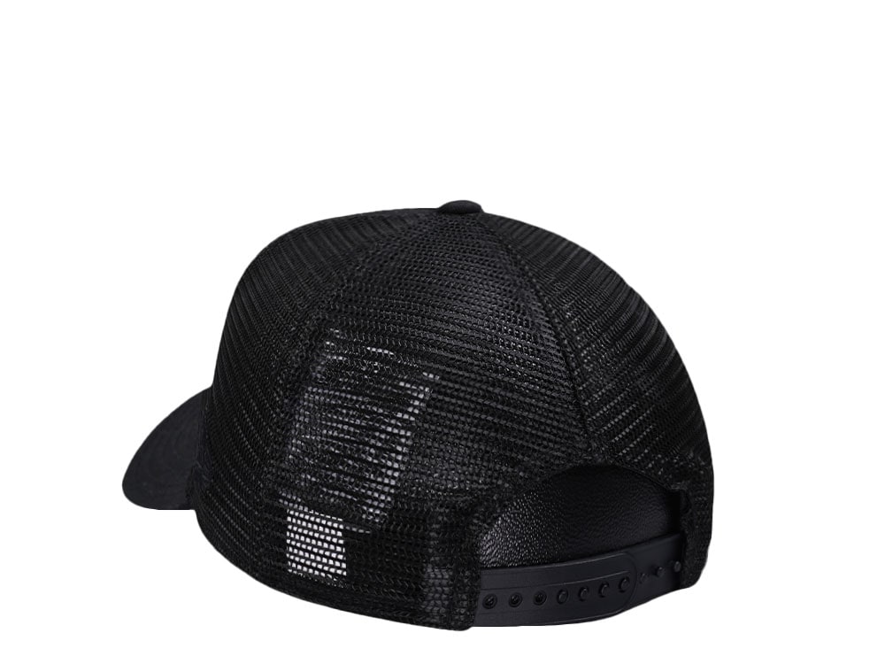 New Era New York Yankees Black and Black A Frame Trucker Kids 9Forty Strapback Cap