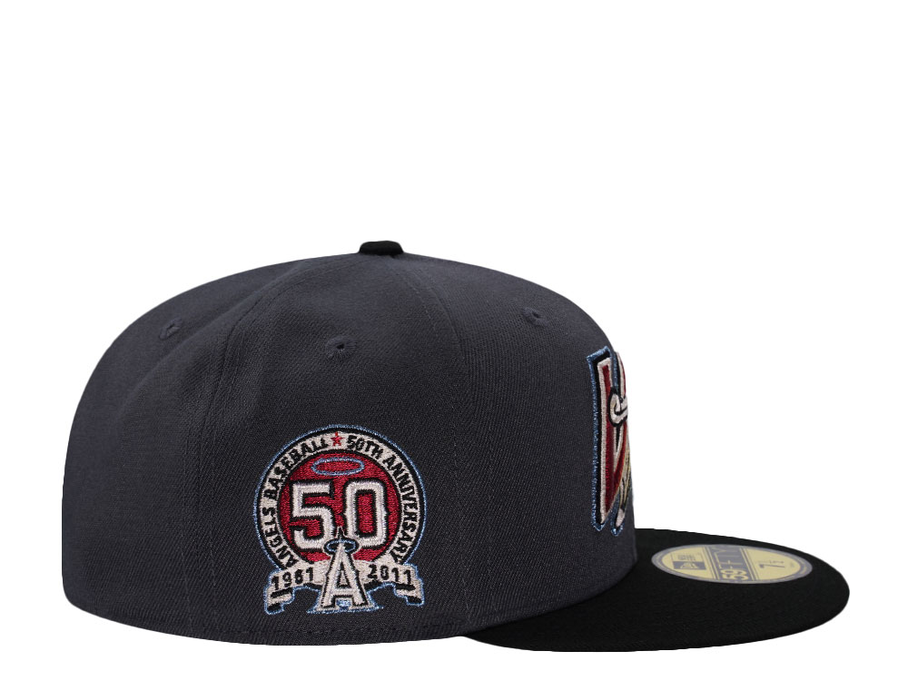 New Era Anaheim Angels 50th Anniversary Dark Gray Two Tone Edition 59Fifty Fitted Cap
