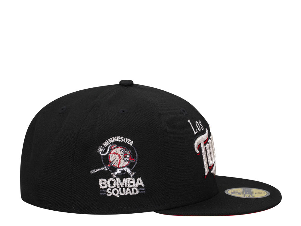 New Era Minnesota Twins Bomba Squad Black and Red Metallic Edition 59Fifty Fitted Cap