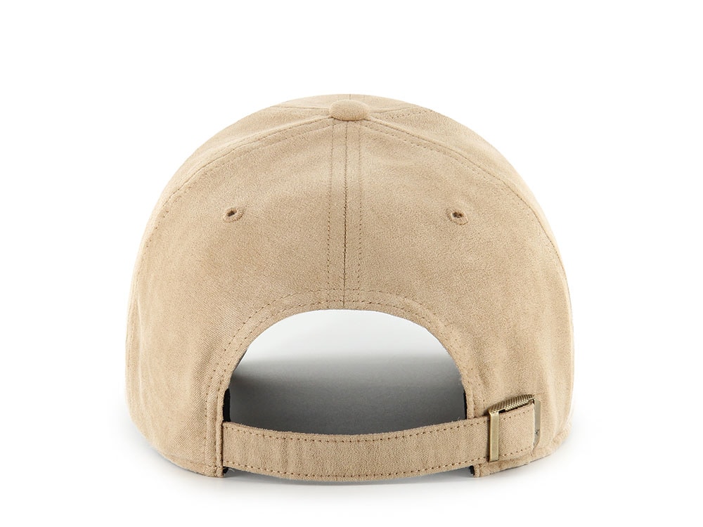47Brand Chicago Blackhawks Khaki Ballpark Suede Edition Clean Up Strapback Cap
