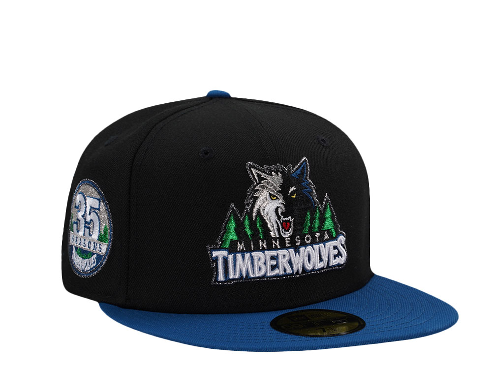 New Era Minnesota Timberwolves 35th Anniversary Black Two Tone Edition 59Fifty Fitted Cap