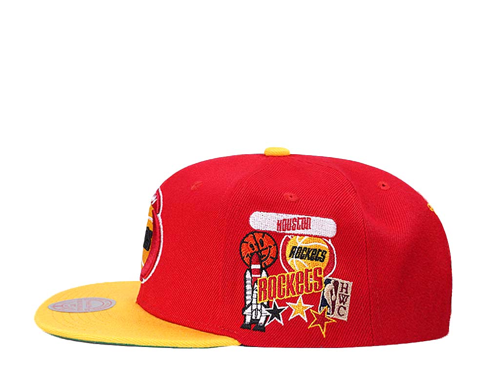 Mitchell & Ness Houston Rockets Patch Overload Hardwood Classic Snapback Cap