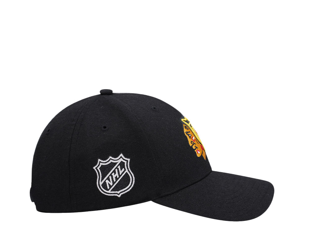 47Brand Chicago Blackhawks Black MVP Snapback Cap