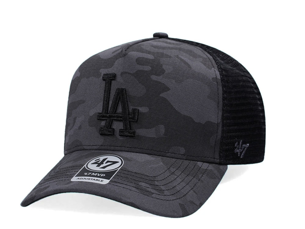 47Brand Los Angeles Dodgers Charcoal Tonal Camo Under MVP Trucker Snapback Cap