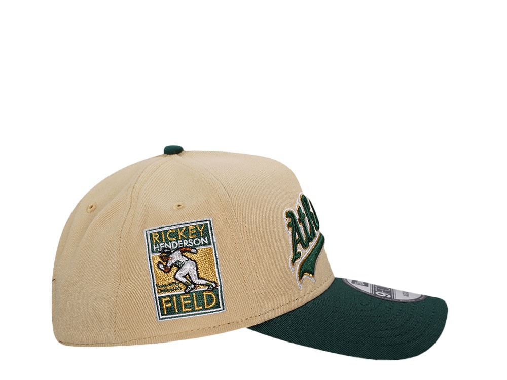 New Era Oakland Athletics Rickey Henderson Field Vegas Gold Two Tone 9Forty A Frame Snapback Cap