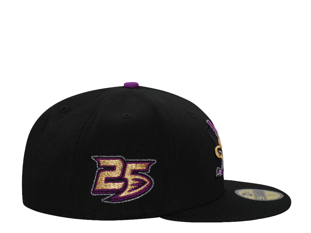 New Era Anaheim Ducks 25th Anniversary Black Prime Grape Edition 59Fifty Fitted Cap
