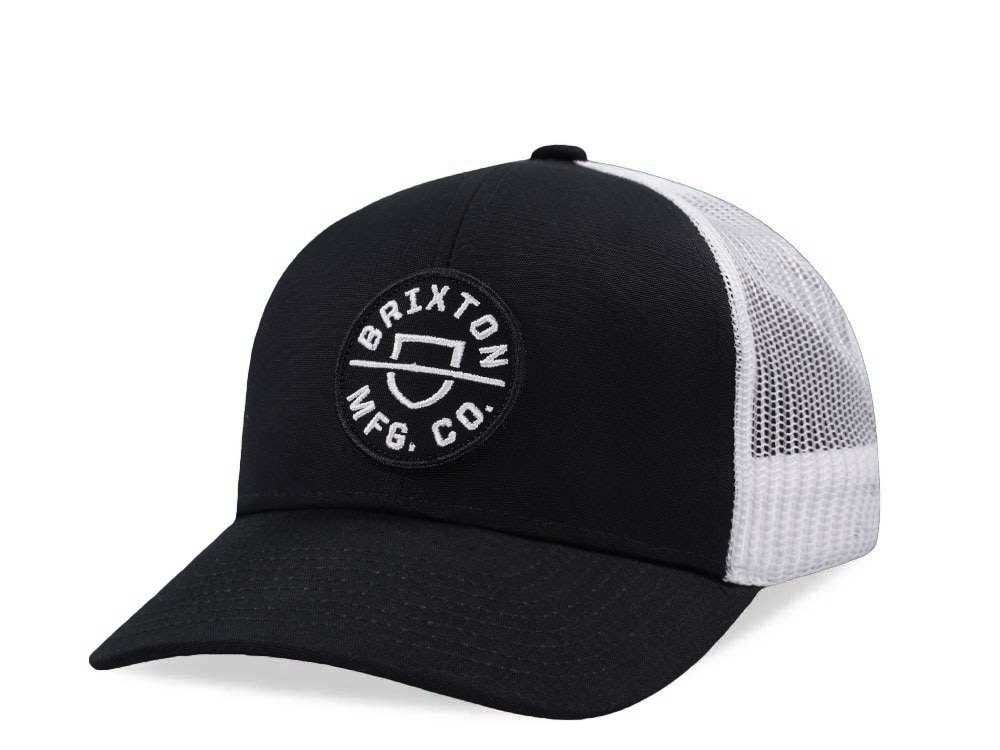 Brixton MFG Co Black and White Trucker Snapback Cap