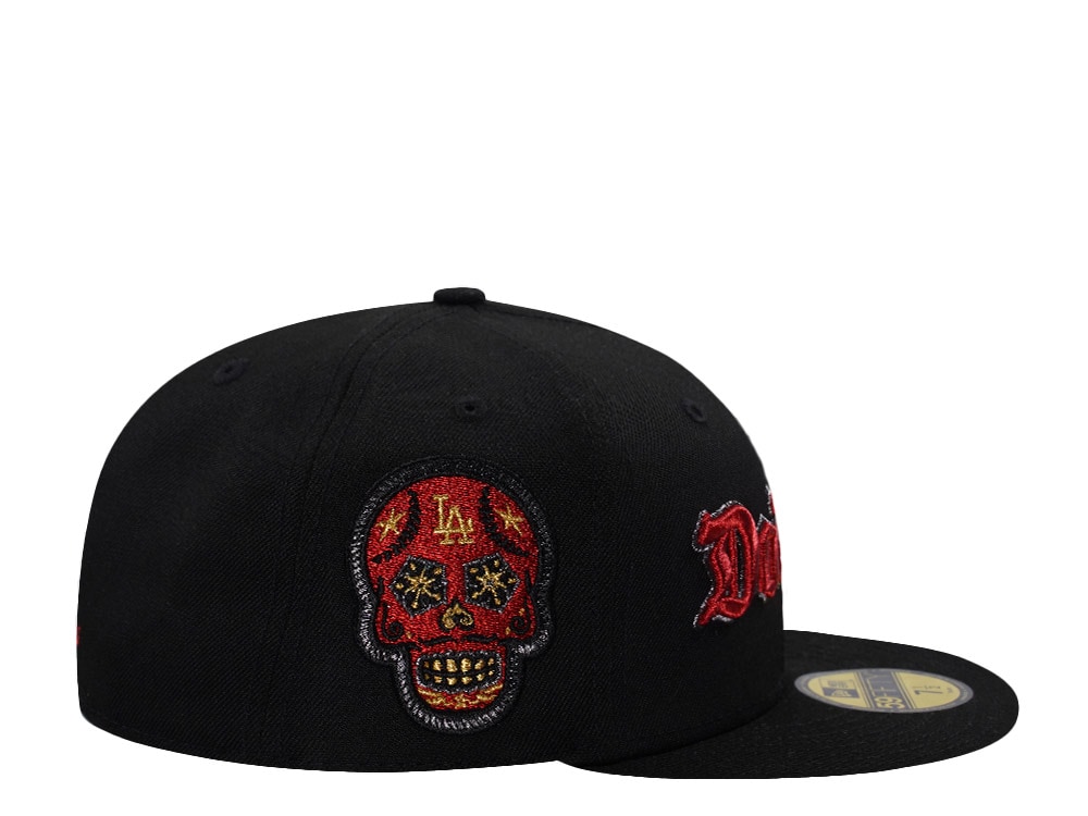 New Era Los Angeles Dodgers Skull Metallic Black Prime Edition 59Fifty Fitted Cap