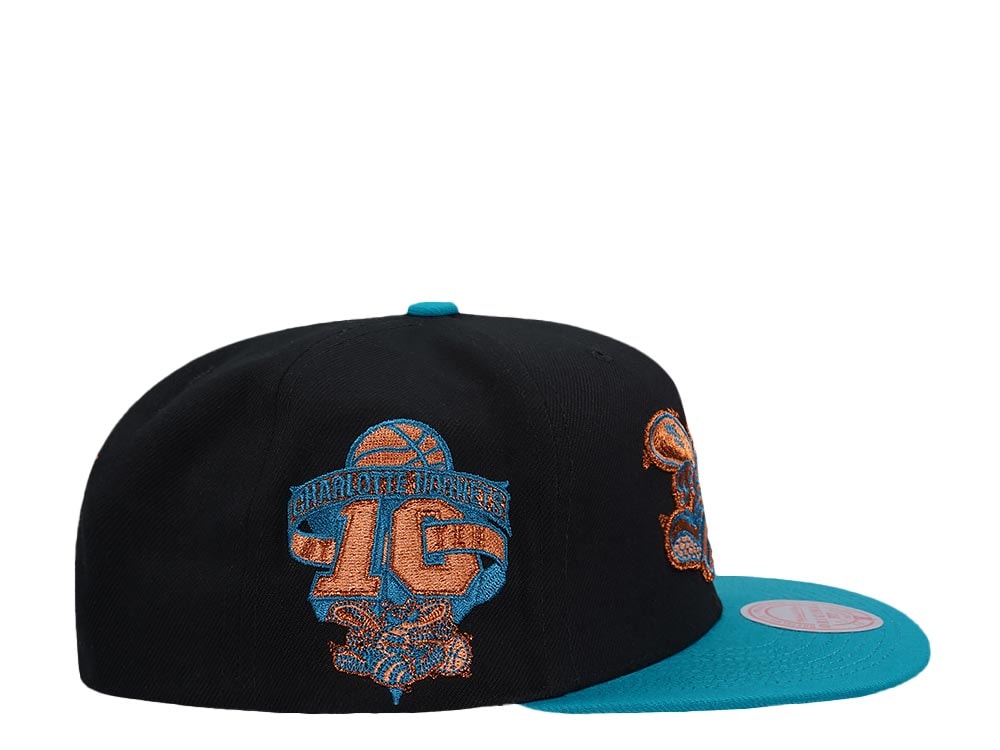Mitchell & Ness Charlotte Hornets 10th Anniversary Make Cents Black Two Tone Hardwood Classic Snapback Cap