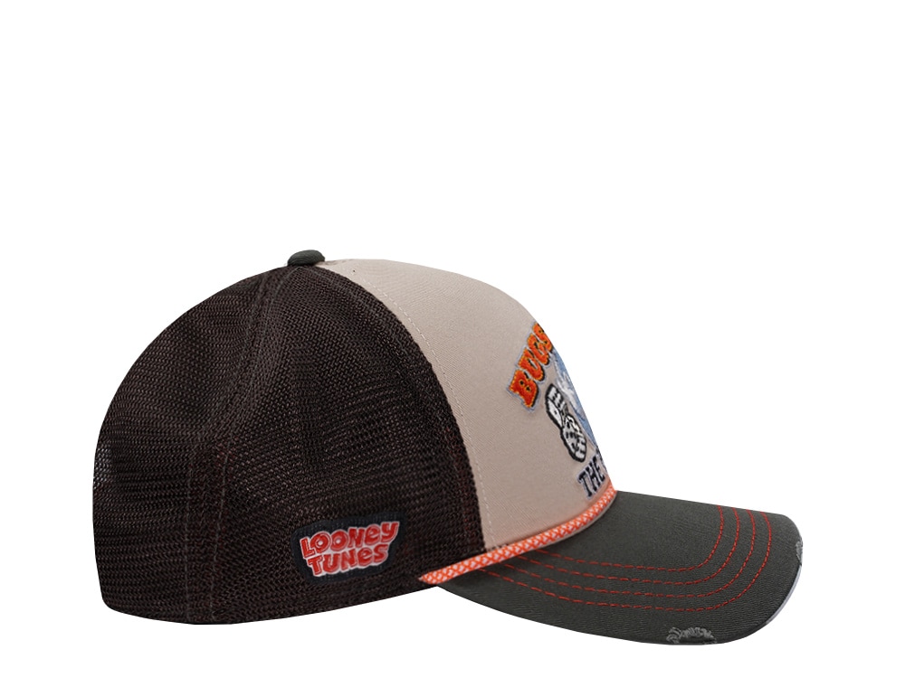 Capslab Looney Tunes Bugs Bunny Distressed Brown Trucker Snapback Cap