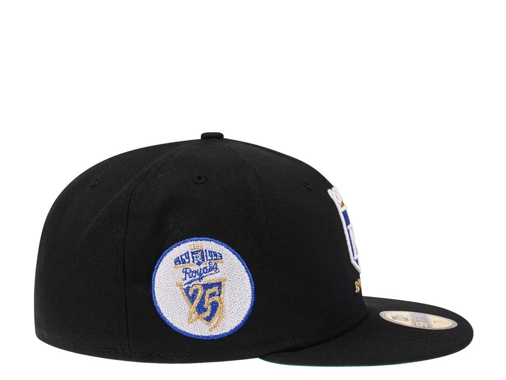 New Era Kansas City Royals 25th Anniversary Black Throwback Edition 59Fifty Fitted Cap