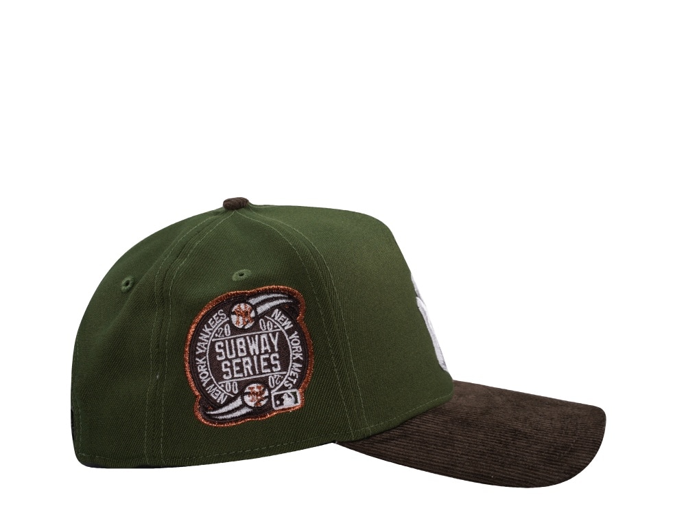 New Era New York Yankees World Series 2000 Rifle Green Walnut Corduroy Two Tone Edition 9Forty A Frame Snapback Cap