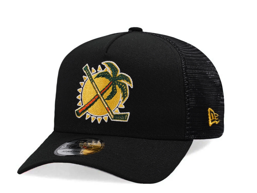 New Era Florida Panthers Black Prime Edition 9Forty A Frame Trucker Snapback Cap