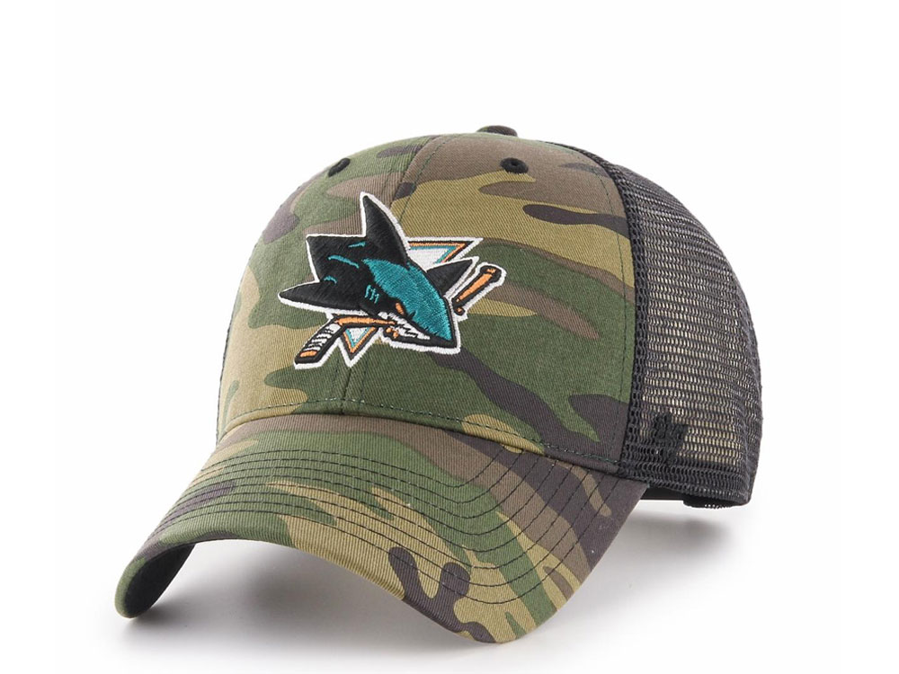 47Brand San Jose Sharks Classic Camo Trucker Snapback Cap