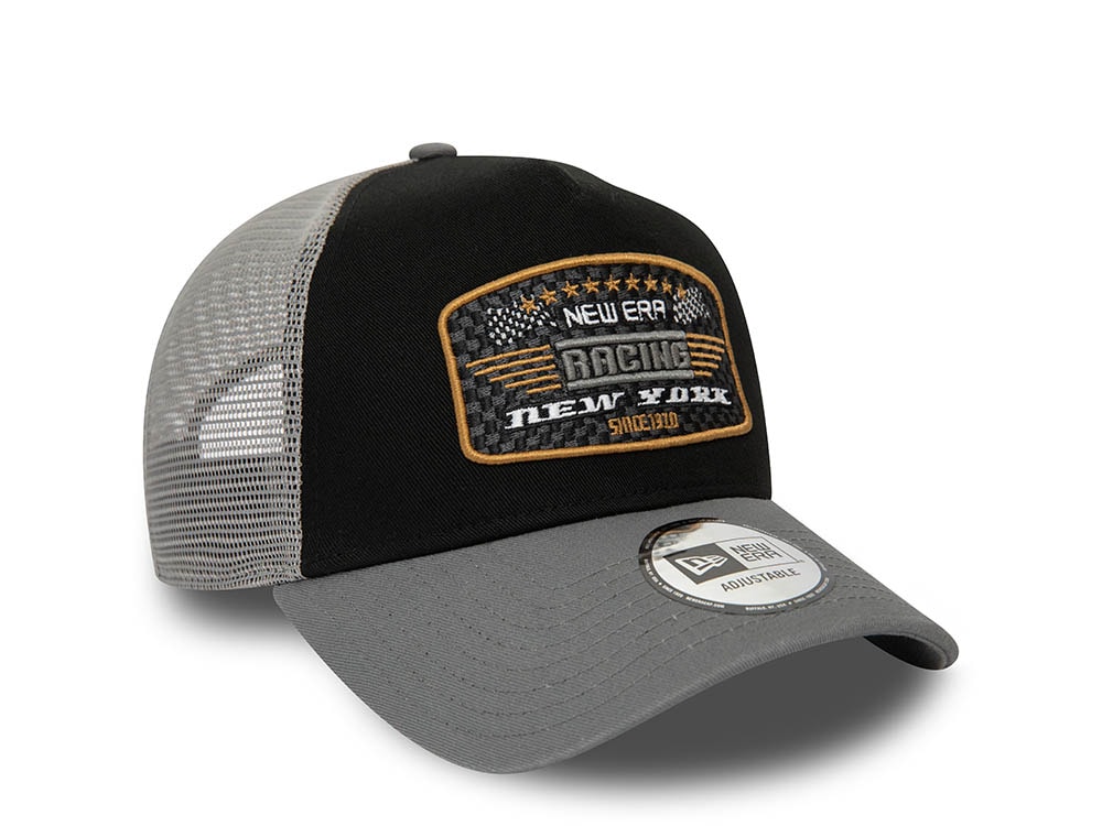 New Era Racing Patch A Frame Trucker Strapback Cap