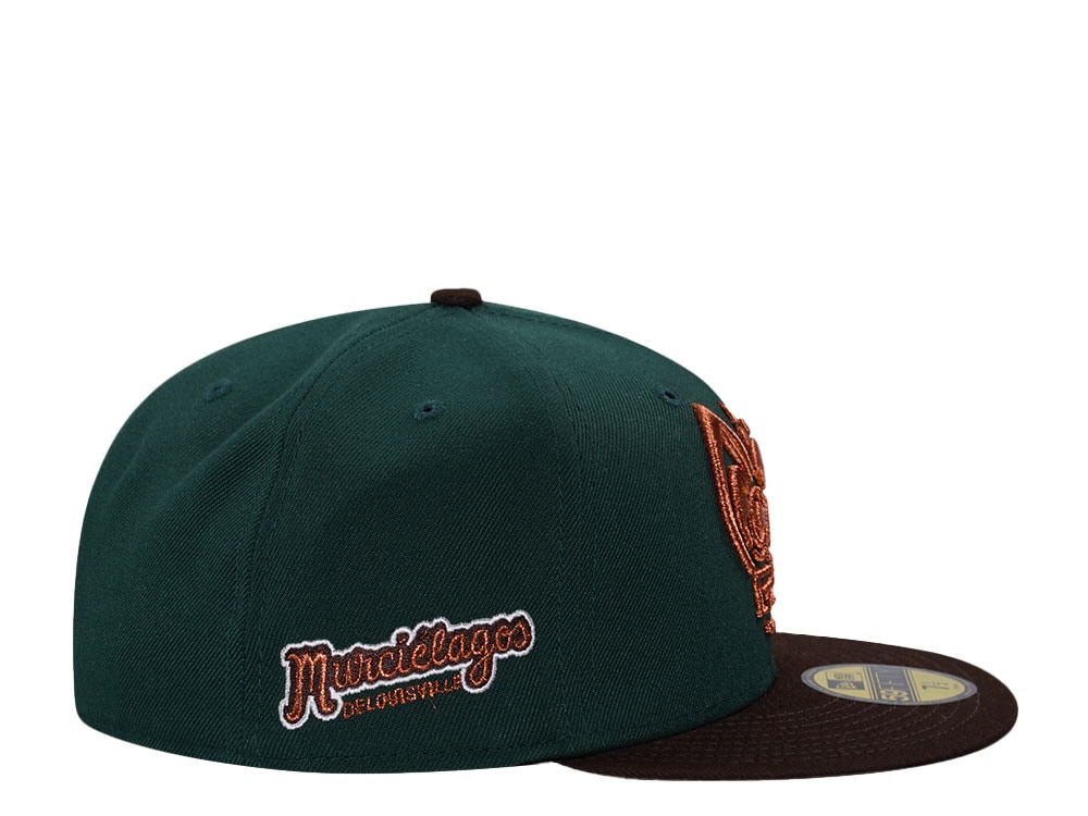 New Era Louisville Murcielagos Horror Pack Dark Green Copper Edition 59Fifty Fitted Cap