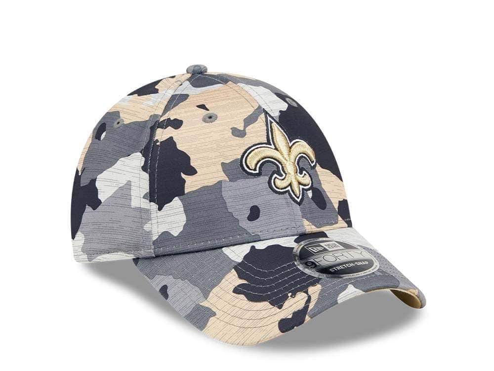 New Era New Orleans Saints NFL Training Camp 22 Camo 9Forty Stretch Snapback Cap