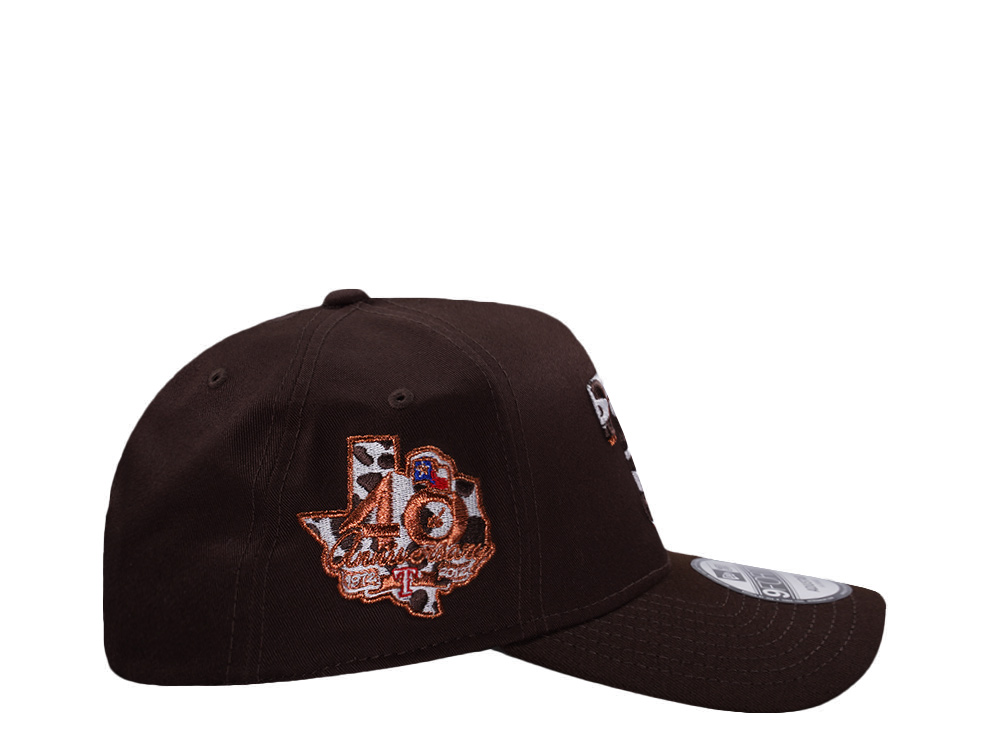 New Era Texas Rangers 40th Anniversary Burnt Wood Prime Edition 9Forty A Frame Snapback Cap
