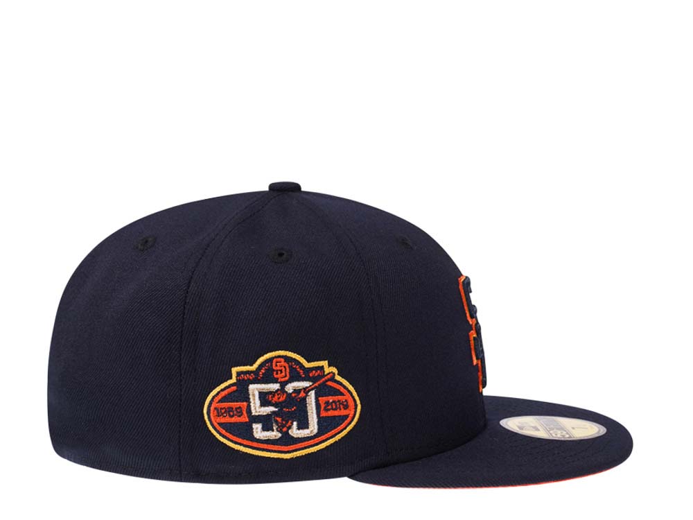 New Era San Diego Padres 50th Anniversary Navy Orange Pop Edition 59Fifty Fitted Cap
