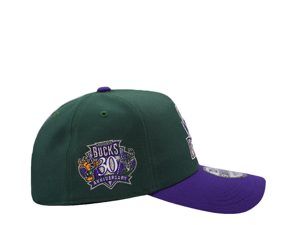 New Era Milwaukee Bucks 30th Anniversary Green Two Tone Edition 9Forty A Frame Snapback Cap