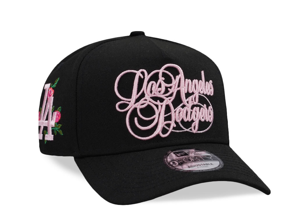 New Era Los Angeles Dodgers Script Black Pink Edition 9Forty A Frame Snapback Cap