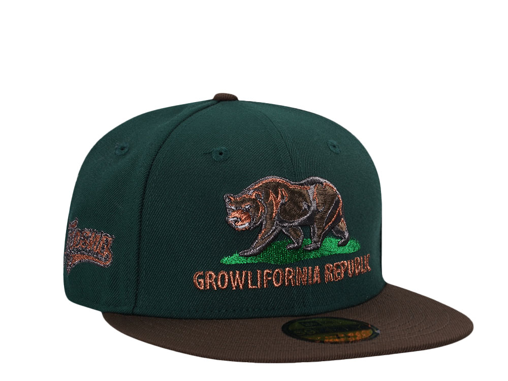 New Era Fresno Grizzlies Growlifornia Republic Dark Green Two Two Edition 59Fifty Fitted Cap