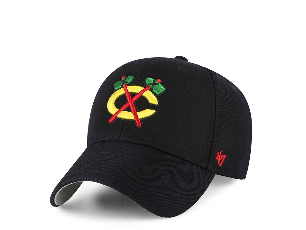 47Brand Chicago Blackhawks Classic Black Strapback Cap