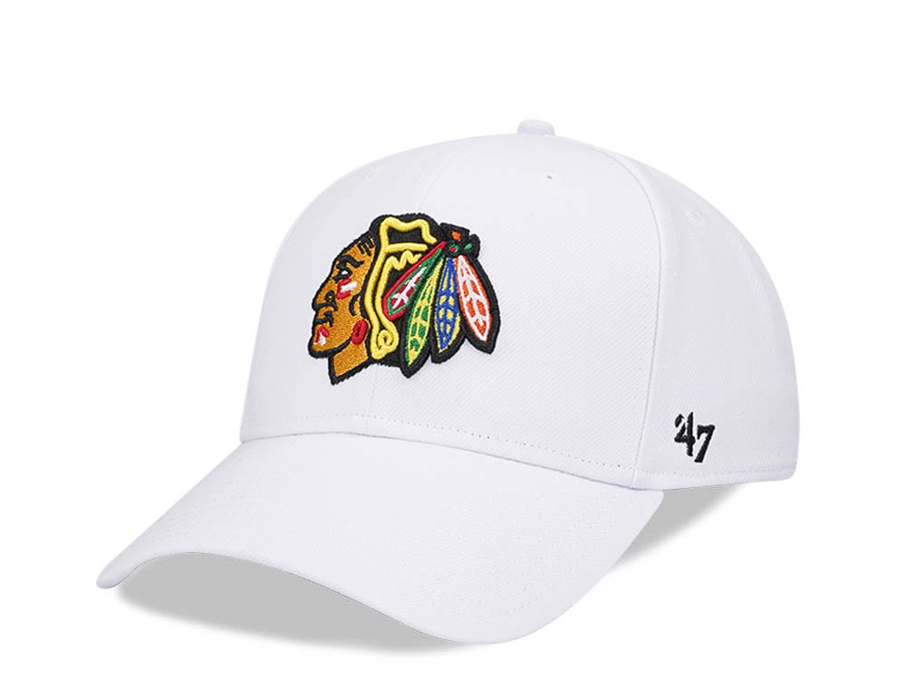 47Brand Chicago Blackhawks White MVP Snapback Cap